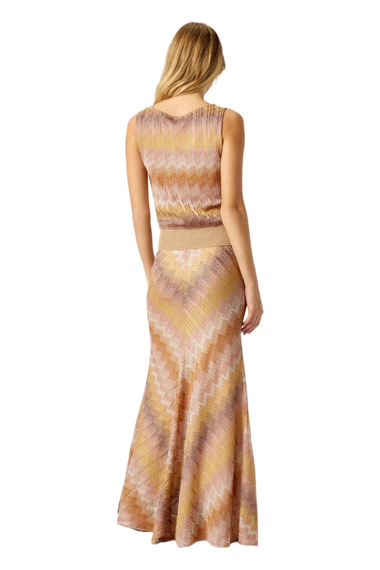 Tank Top In Viscose Lamé With Snake Motif, Alternate, color, Gold