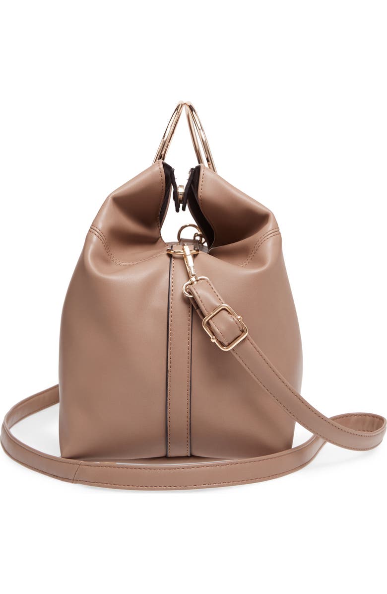 Leith Metal Handle Faux Leather Tote Bag, Alternate, color,