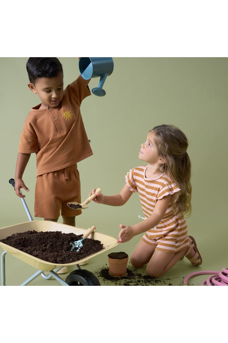 Henley Shirt and Shorts Set, Alternate, color, Brown