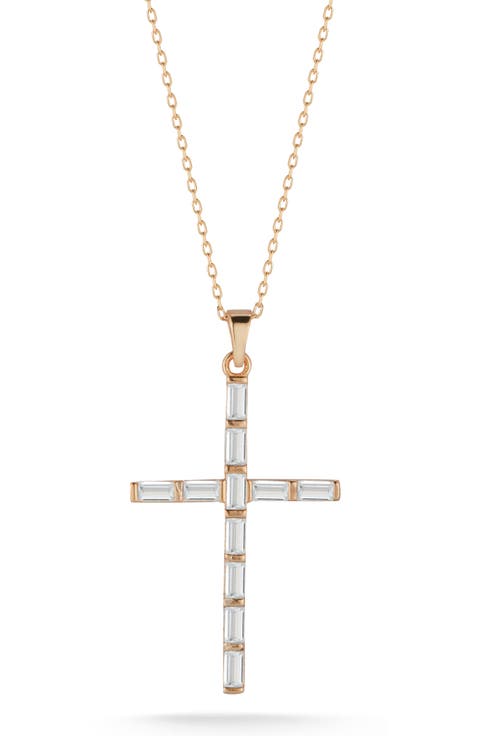 Cubic Zirconia Cross Pendant Necklace