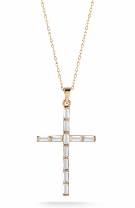 GLAZE JEWELRY Cubic Zirconia Cross Pendant Necklace