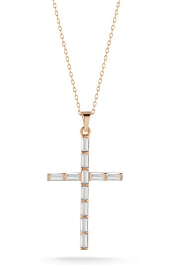 Glaze Jewelry Cubic Zirconia Cross Pendant Necklace In Gold