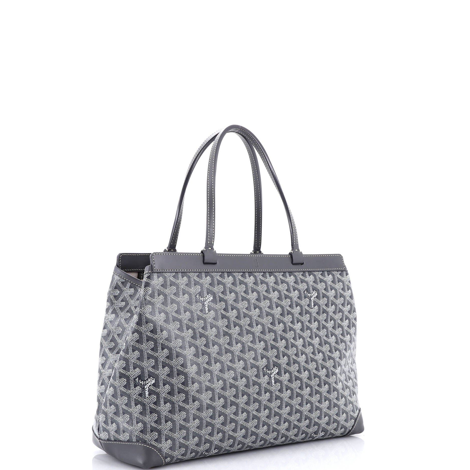 Pre-Owned Goyard Bellechasse Bag Coated Canvas PM, Alternate, color, Gray