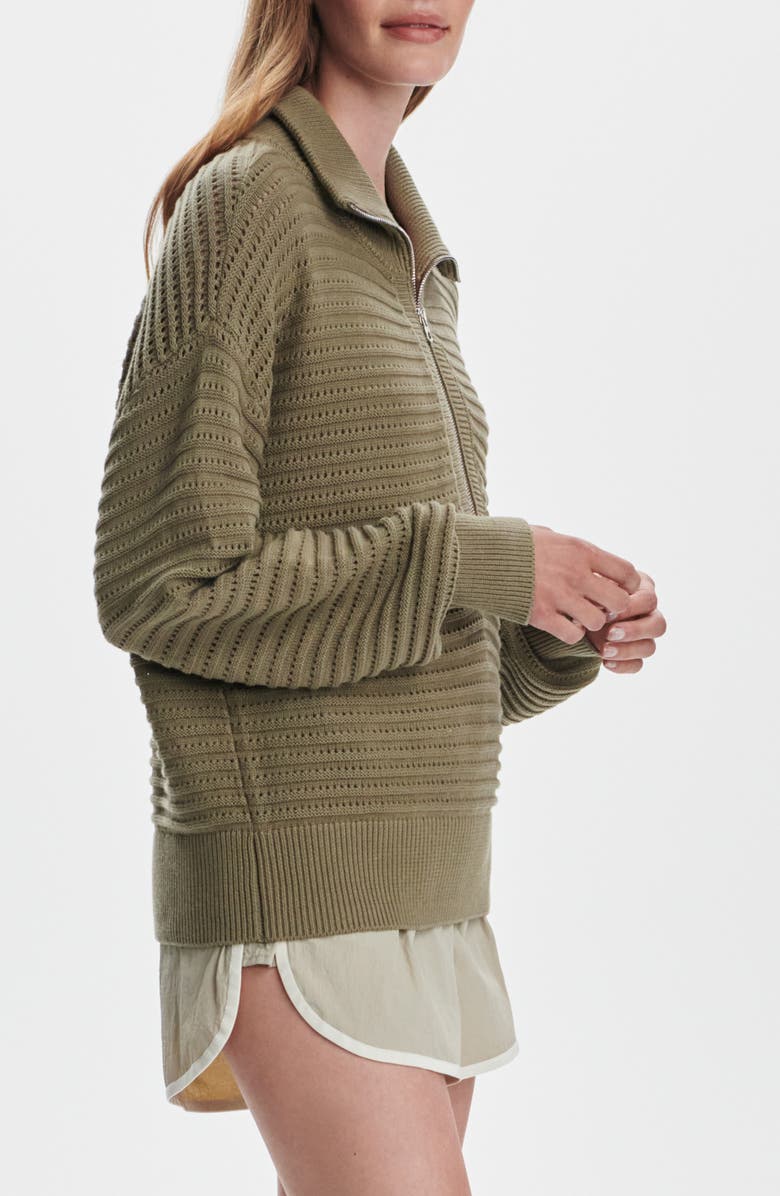 Tara Pointelle Half Zip Sweater