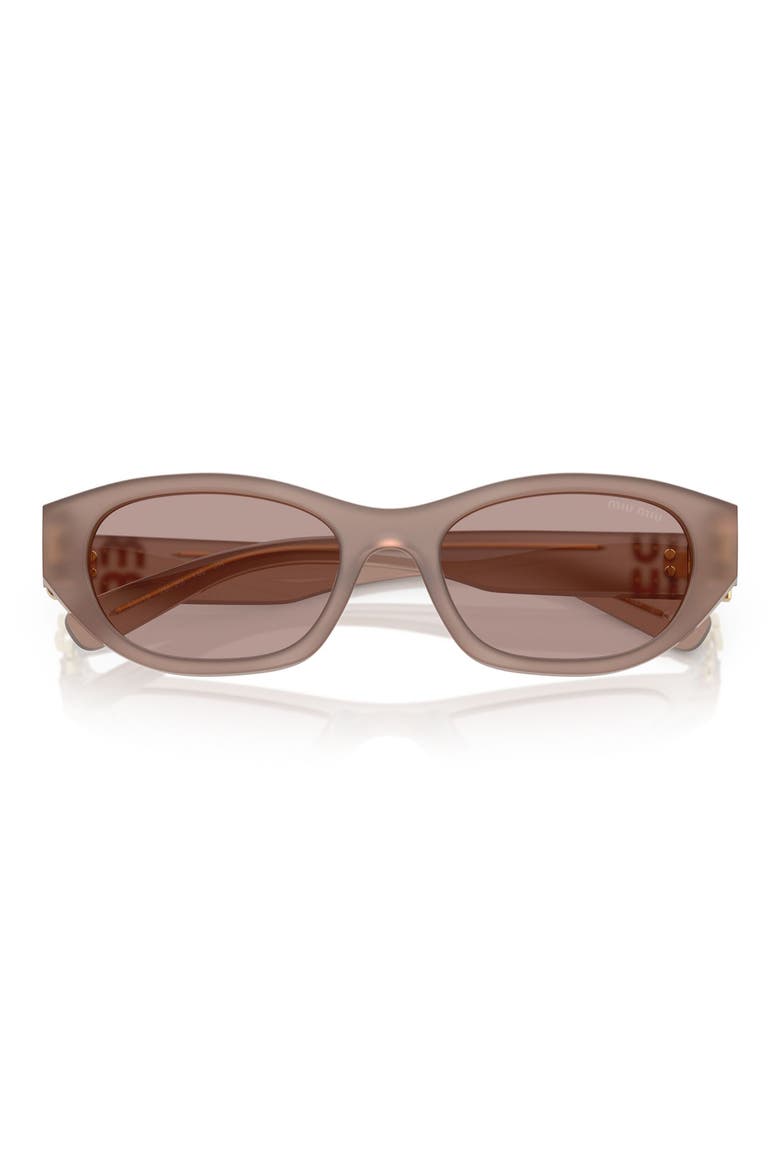 53mm Irregular Sunglasses, Alternate, color, GREY / LIGHT PURPLE BROWN