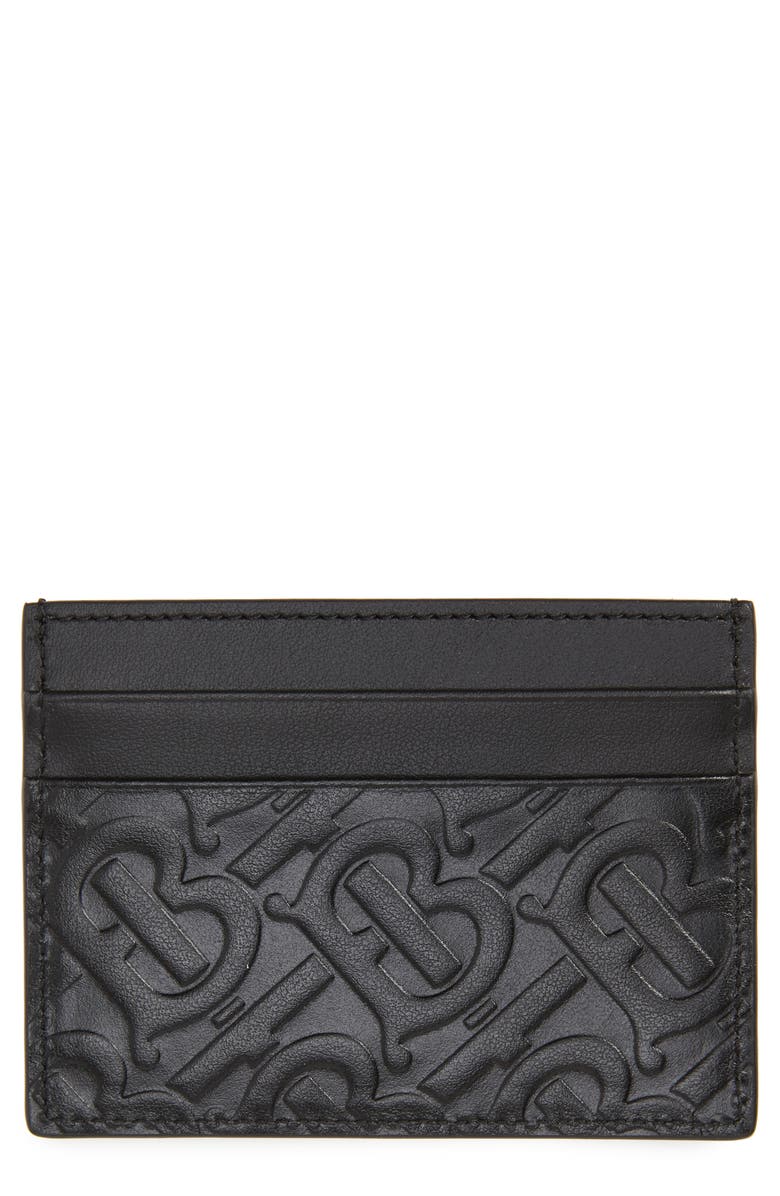 Burberry Sandon TB Monogram Leather Card Case, Main, color,