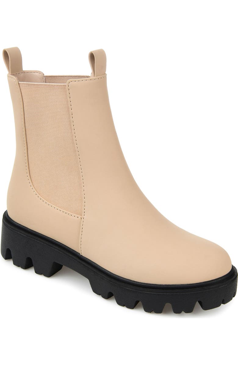 Journee Collection Ivette Vegan Leather Chelsea Combat Boot, Main, color, Tan