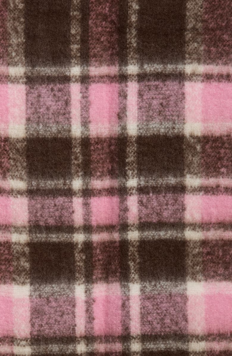MODENA Plaid Oblong Scarf, Alternate, color, Brown/ Pink