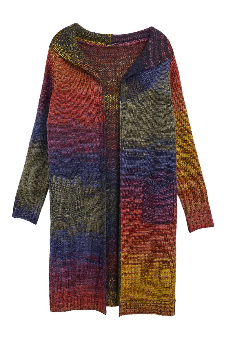 Rainbow Longline Cardigan, Alternate, color, RAINBOW MULTI