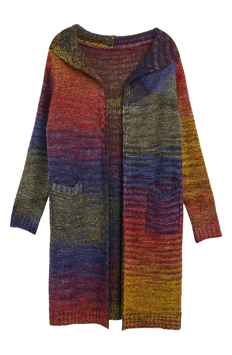 SAACHI Rainbow Longline Cardigan, Alternate, color, Rainbow Multi