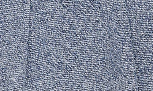 Avec Les Filles Pleated Denim Miniskirt In Blue