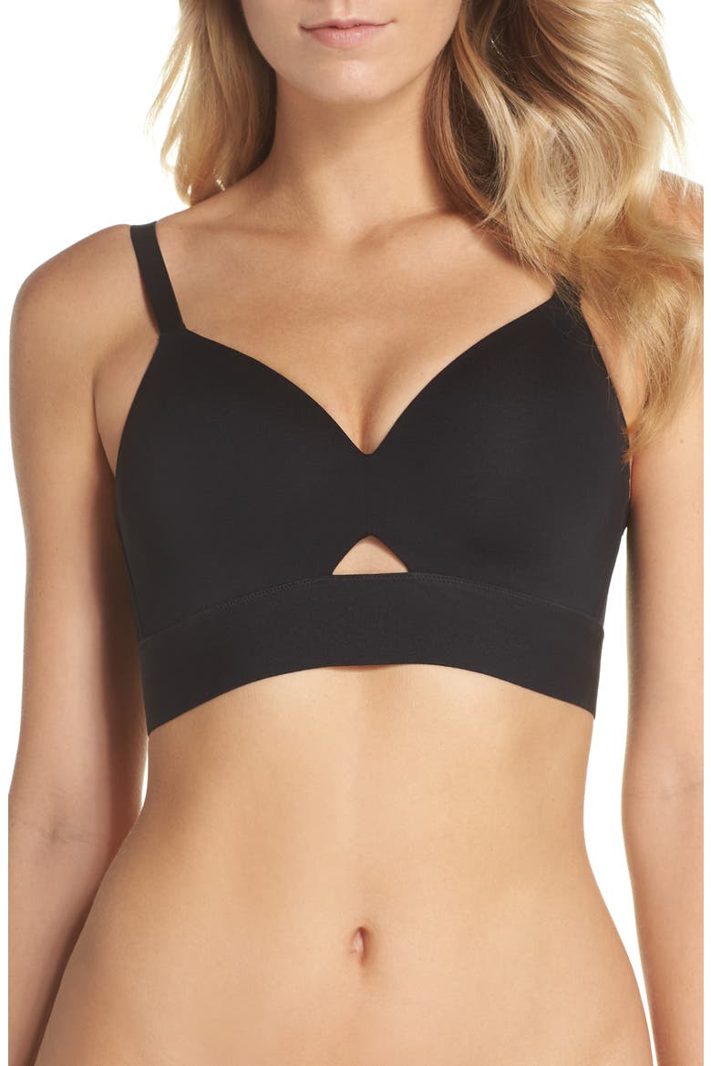 Workout To Waves Mesh Panel Sports Bra, Main, color, BLACK