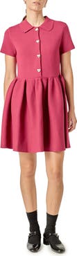 English Factory Heart Button Knit Minidress
