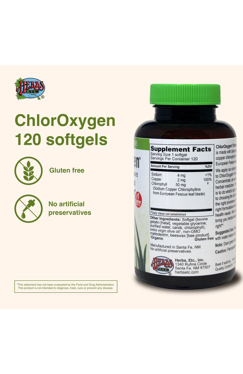 Trace Minerals ChlorOxygen Chlorophyll Concentrate - Aids Healthy Blood Circulation - High-Altitude Environment Support - Energy Support - 120 Softgels, Alternate, color, 