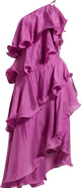 CIEBON Matea One-Shoulder Asymmetric Ruffle Dress