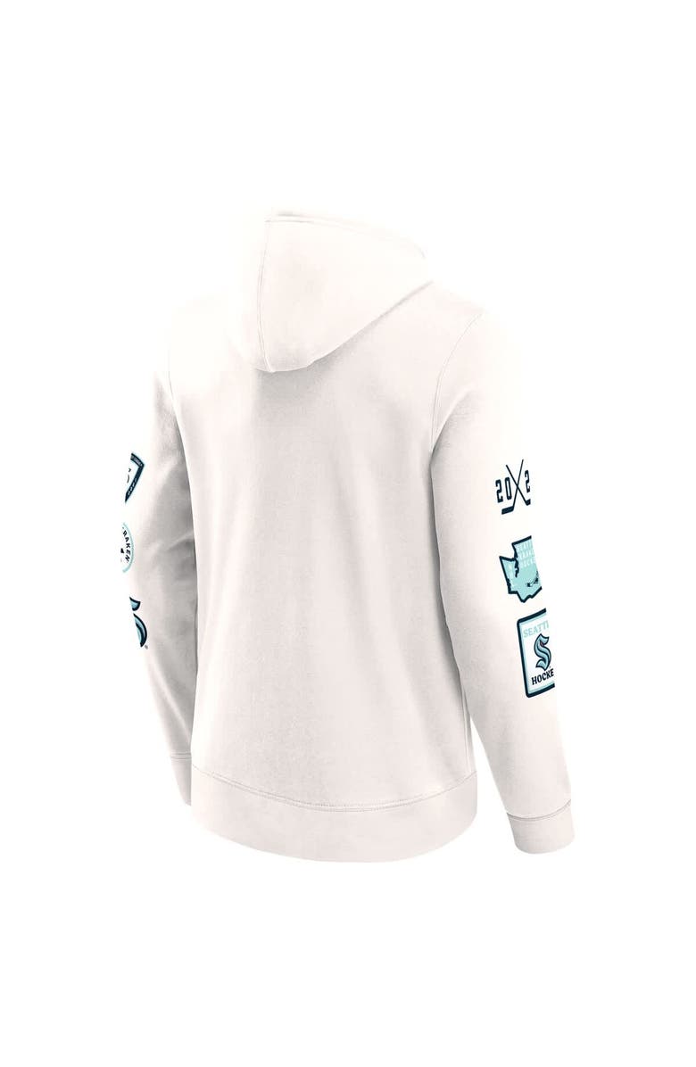 FANATICS Men's Fanatics White Seattle Kraken Letterman Fleece Pullover Hoodie, Alternate, color, White