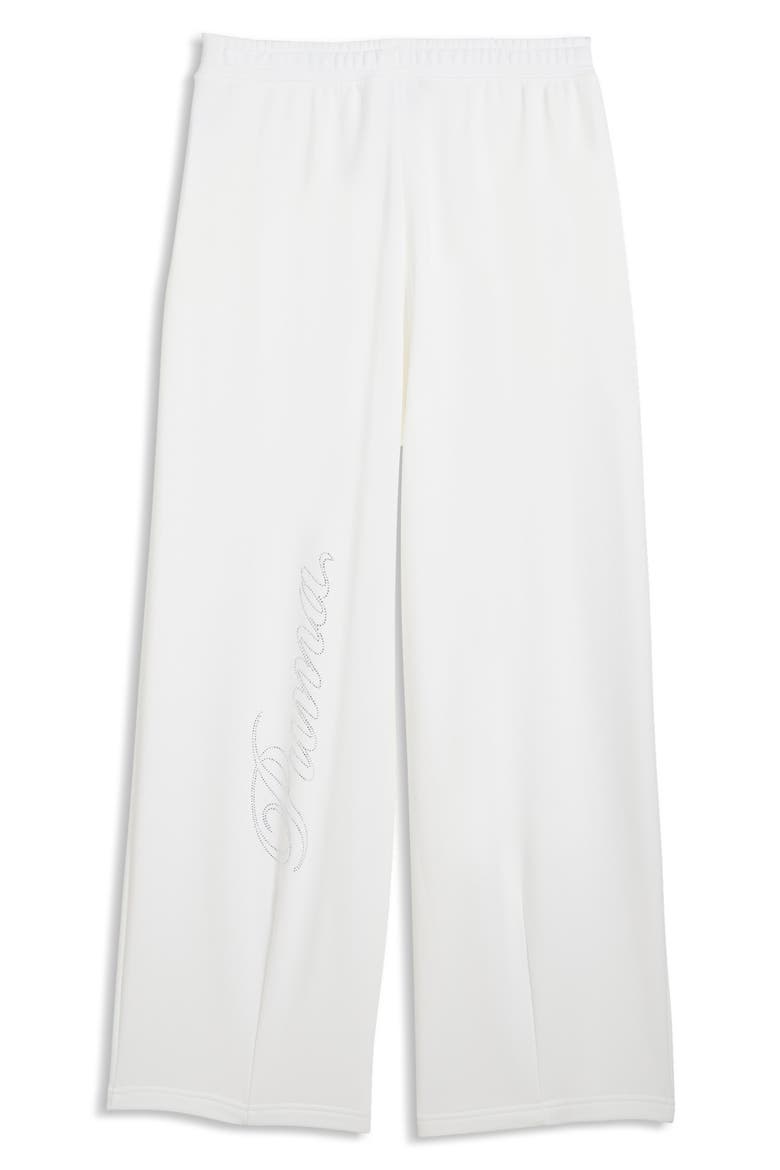 Essential Graphic Leo Luxe Bedazzled Track Pants, Alternate, color, PUMA WHITE