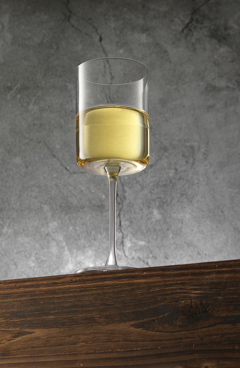 JoyJolt Claire Set of 2 Crystal Cylinder Wine Glasses, Alternate, color, Clear