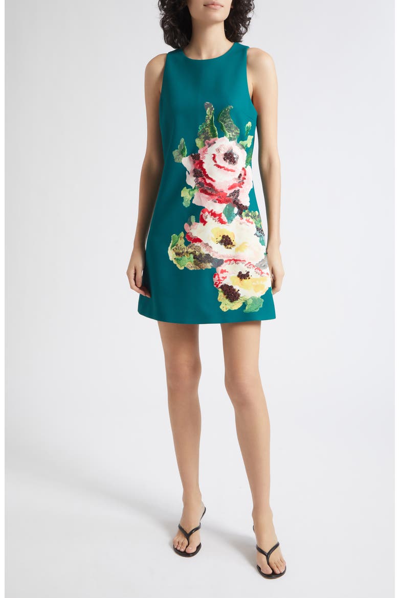 Garter Floral Minidress, Main, color, EPHEMERAL BLOOM