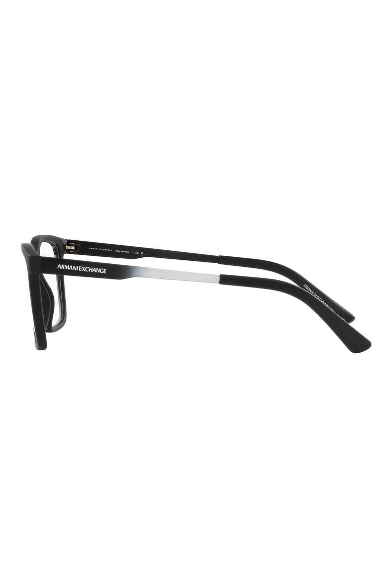 55mm Rectangular Optical Glasses, Alternate, color, MATTE BLACK