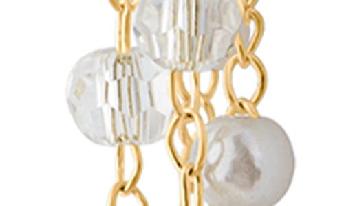 Jardin Faux Pearl & Crystal Bead Cascading Drop Earrings