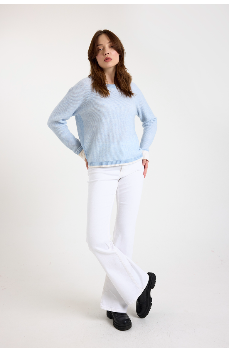 Brodie Pure Cashmere Irene Crew Neck 100% Cashmere Sweater, Alternate, color, Blue Mist