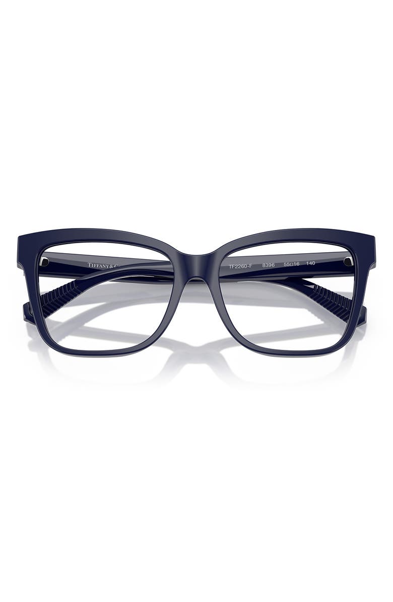 Tiffany & Co. 53mm Cat Eye Optical Glasses, Alternate, color, Dark Blue