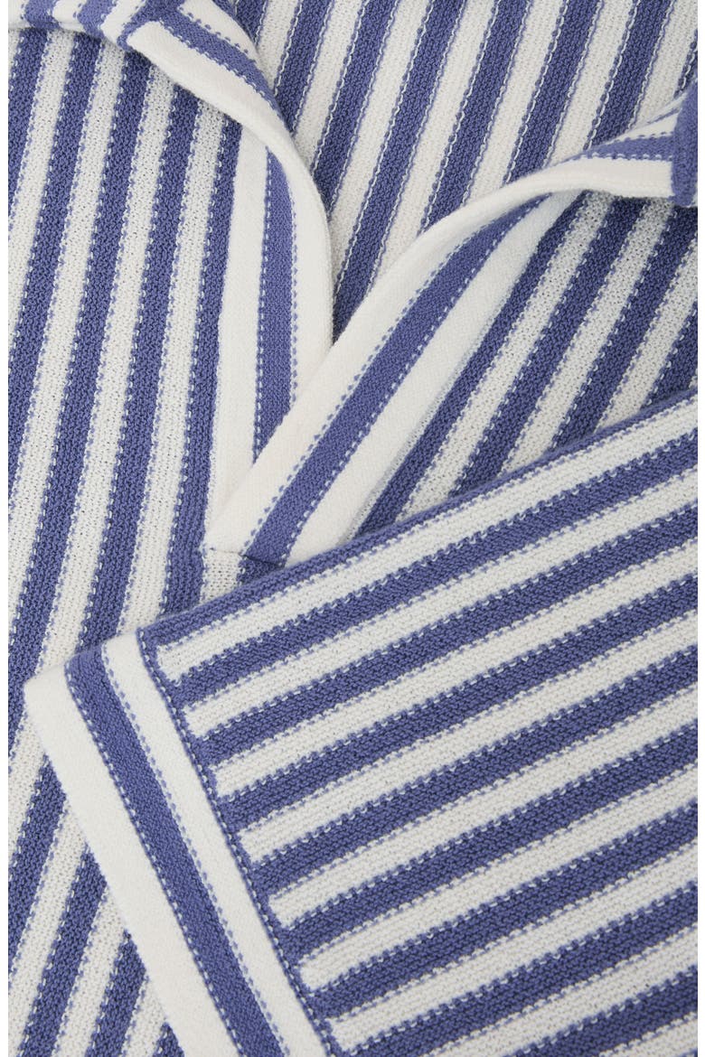 Alba Stripe Johnny Collar Polo, Alternate, color, BLUE/ OFF WHITE
