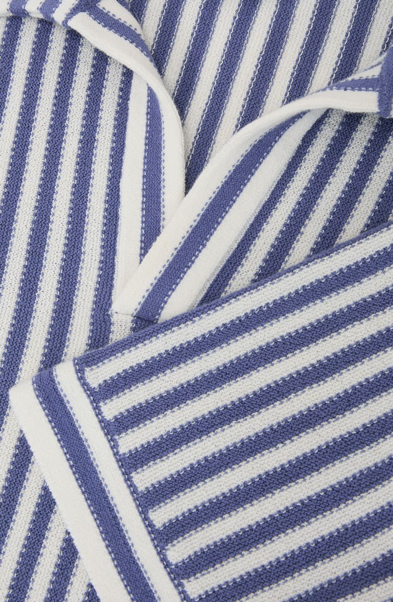 Reiss Alba Stripe Johnny Collar Polo, Alternate, color, Blue/ Off White