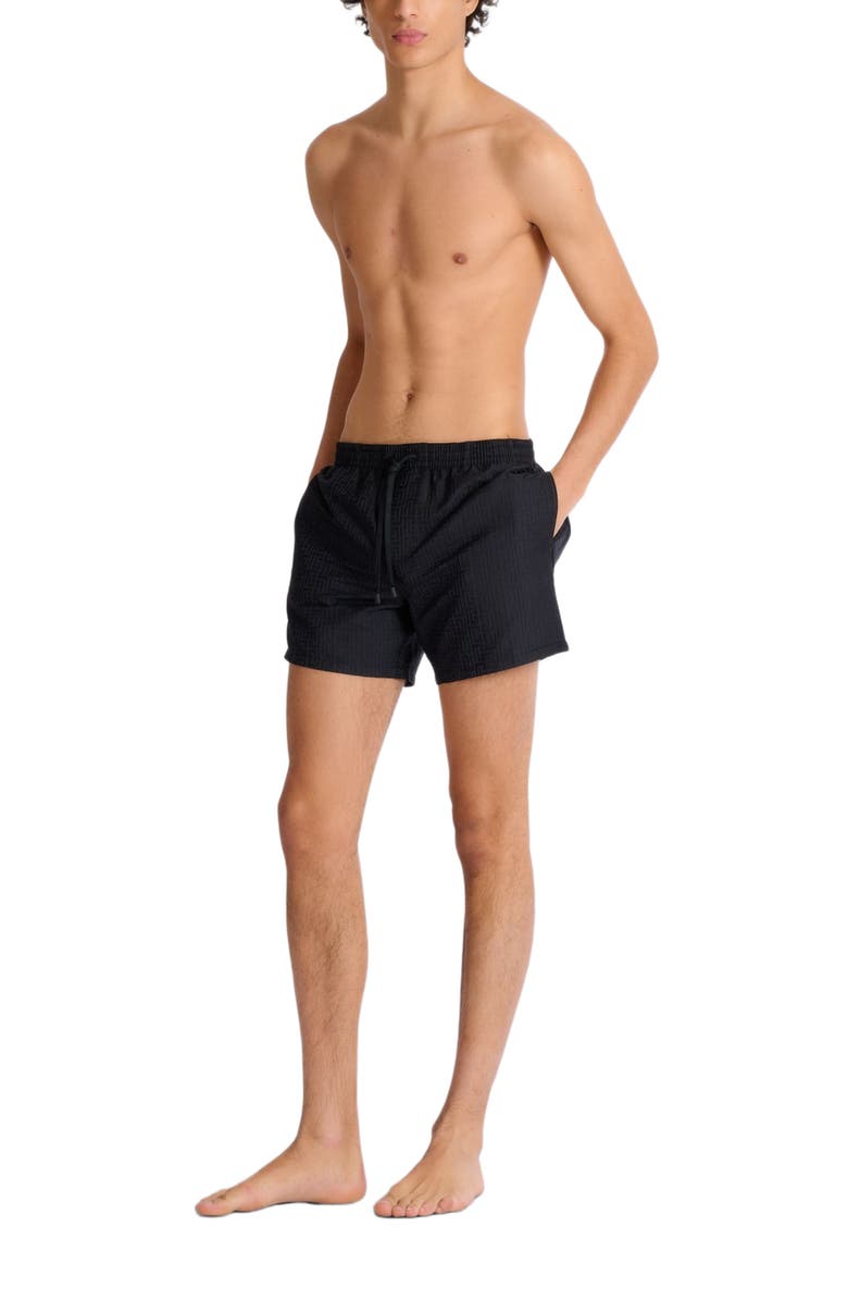 Balmain Monogrammed swim shorts, Alternate, color, Black