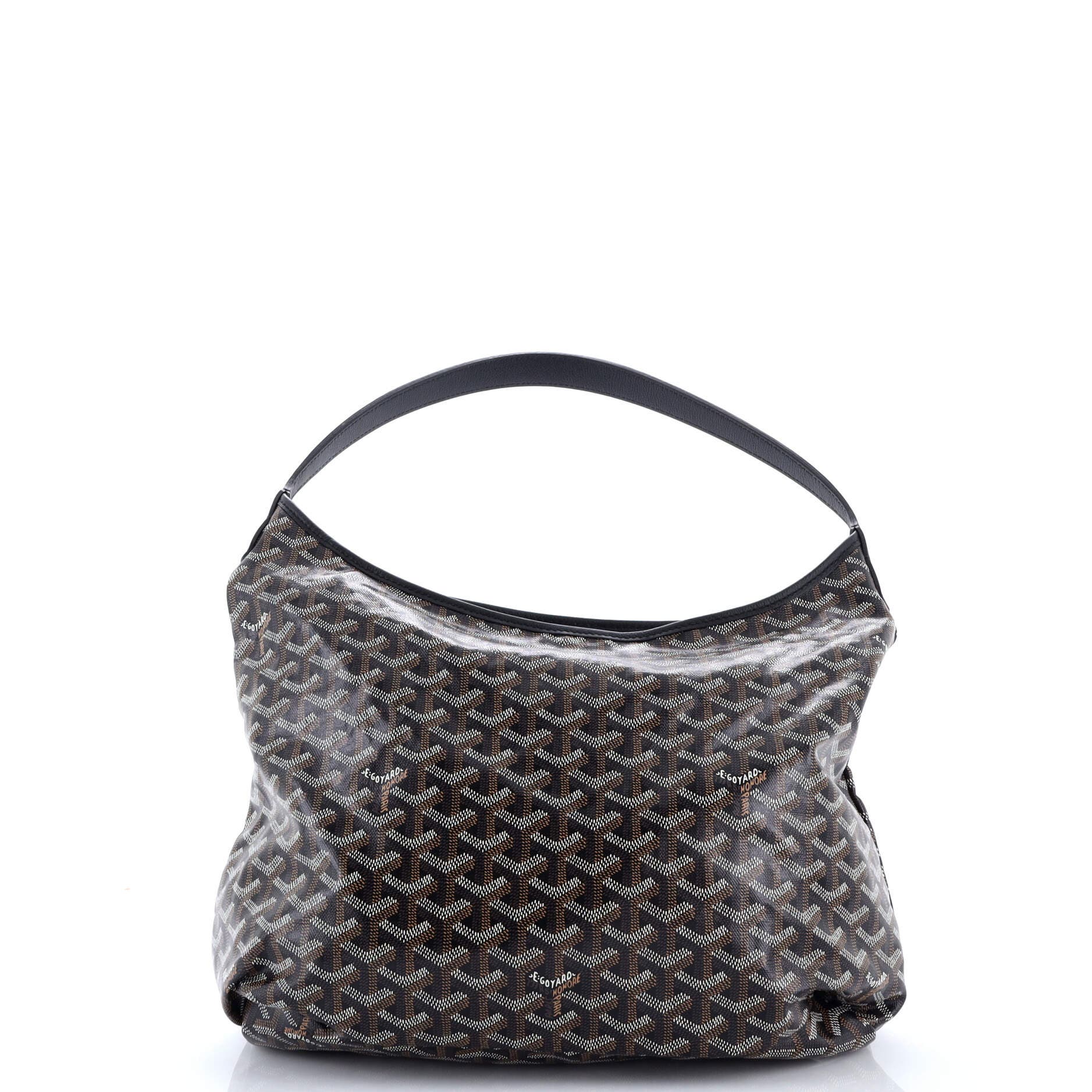 Pre-Owned Goyard Boheme Hobo Printed Coated Canvas, Alternate, color, Black