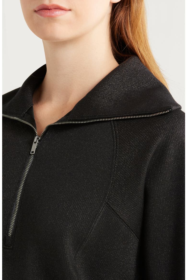 AirEssentials Shine Half Zip Sweatshirt, Alternate, color, VERY BLACK GUNMETAL