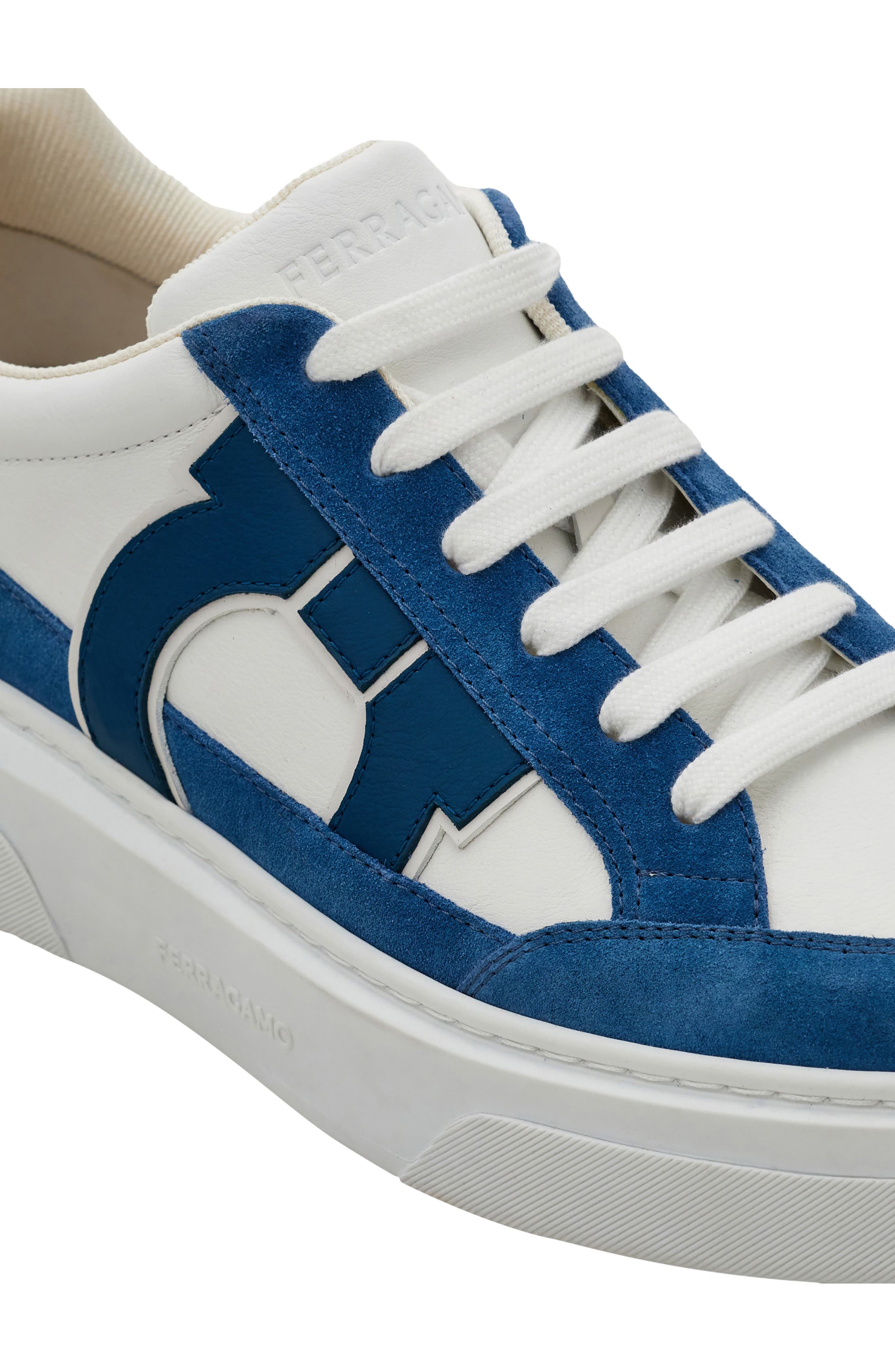 FERRAGAMO Cassina Gancio Low Top Sneaker, Alternate, color, Bianco Ottico Filicudi
