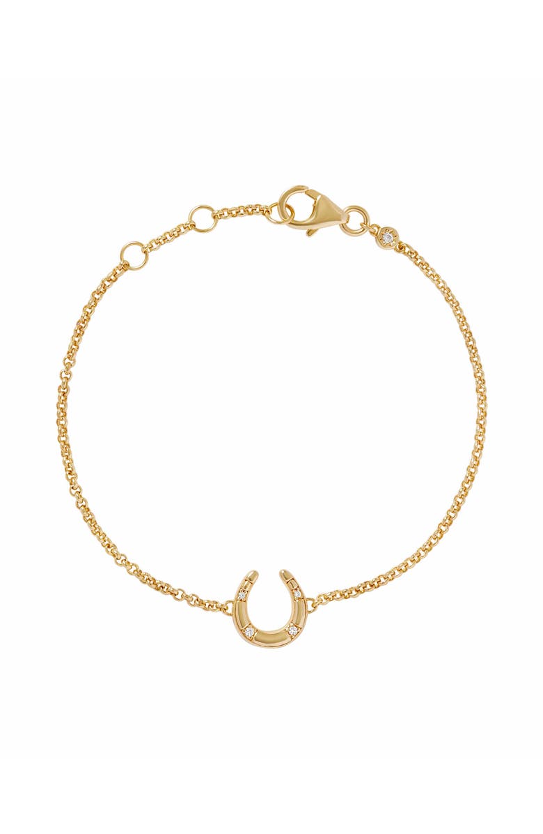 Astley Clarke Gold Biography Horseshoe Bracelet, Main, color, Gold