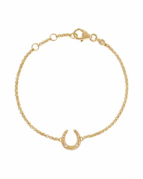 Gold Biography Horseshoe Bracelet