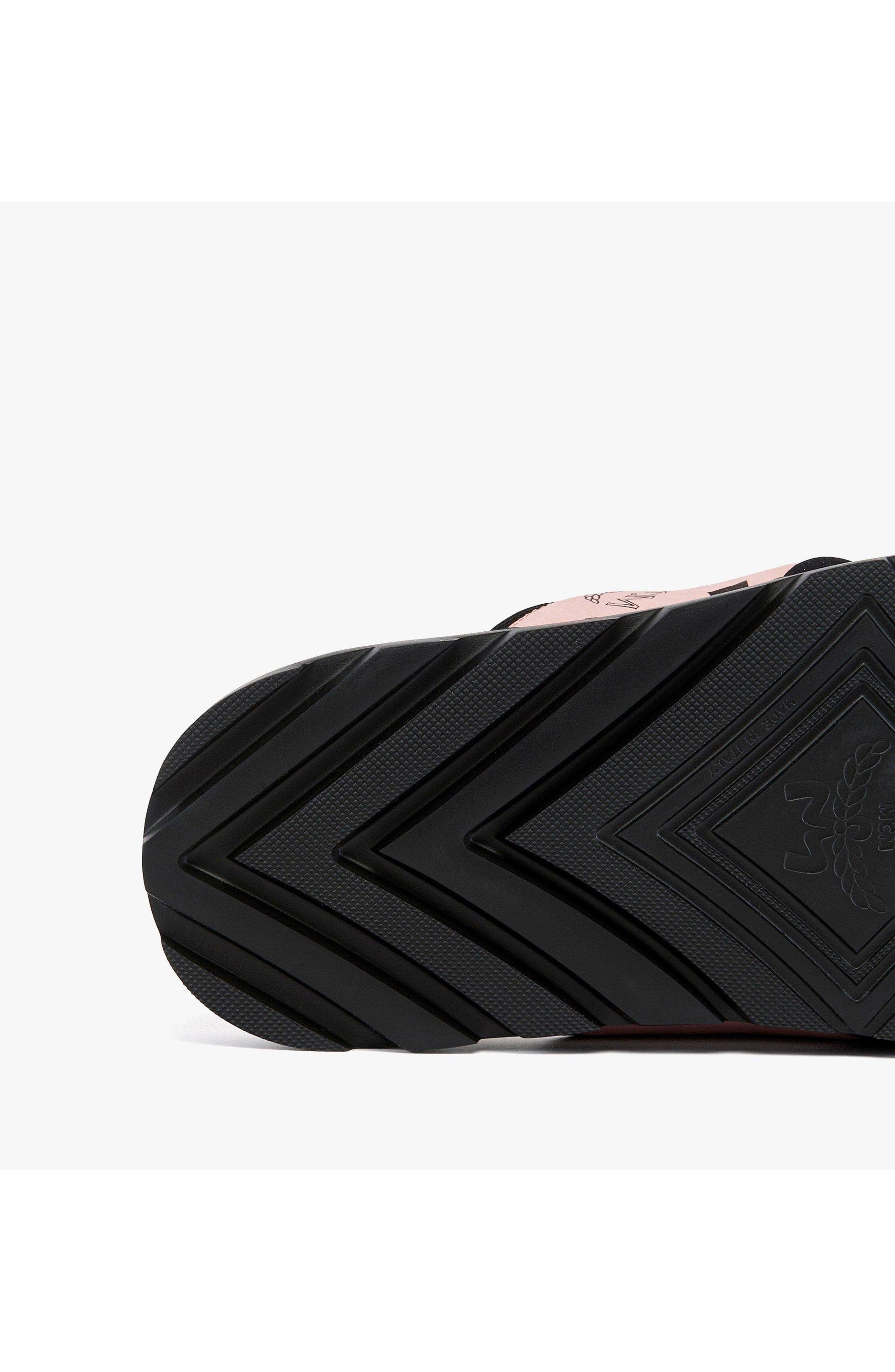 MCM Cross Sandal in Visetos Leather Mix, Alternate, color, Soft Pink