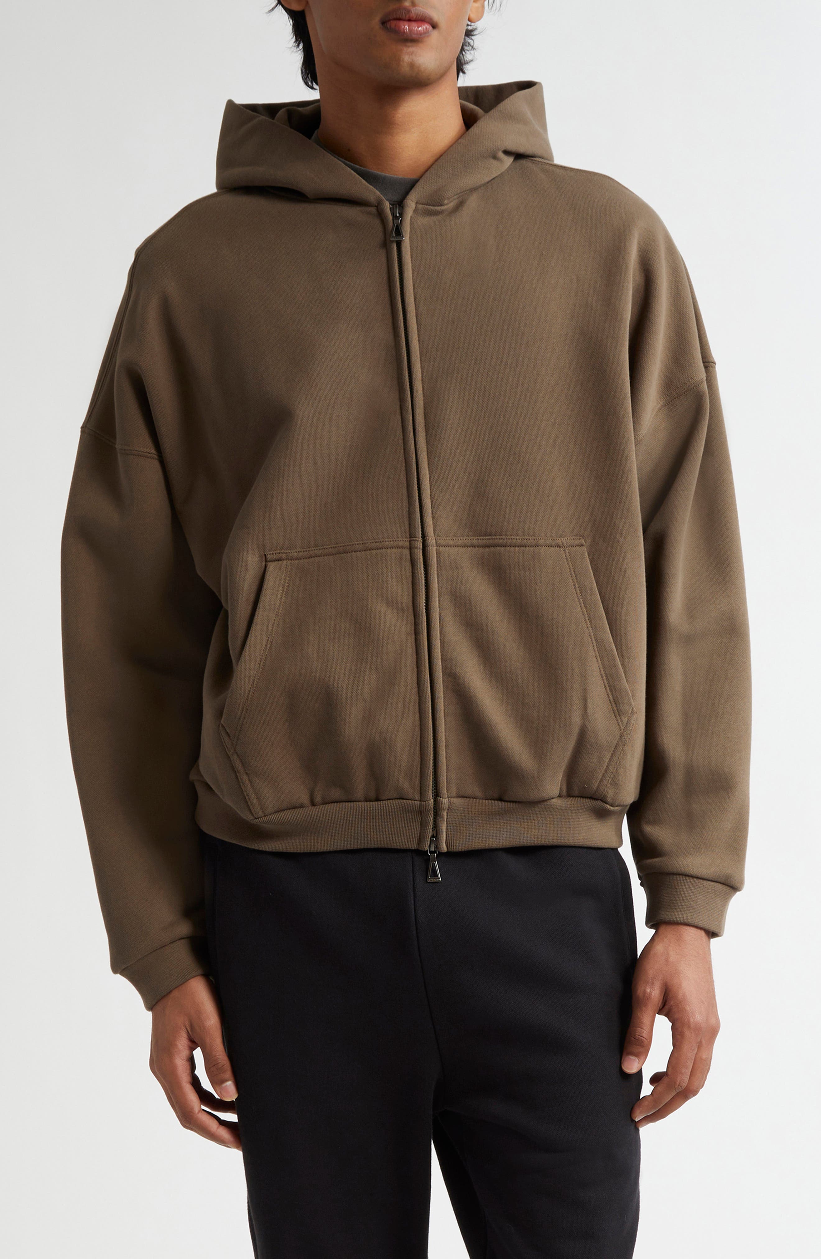 John Elliott Flash 2 Full Zip Hoodie in Mocha 
