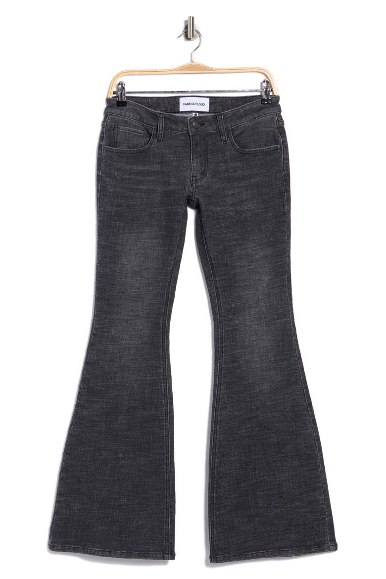 Ultra Low Rise Flare Jeans, Alternate, color, BLACK WASH