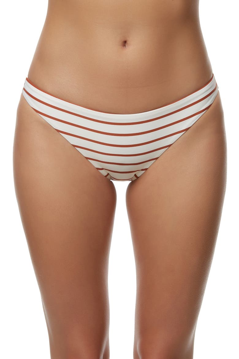 Karmen Stripe Bikini Bottoms, Main, color, COCONUT SHELL