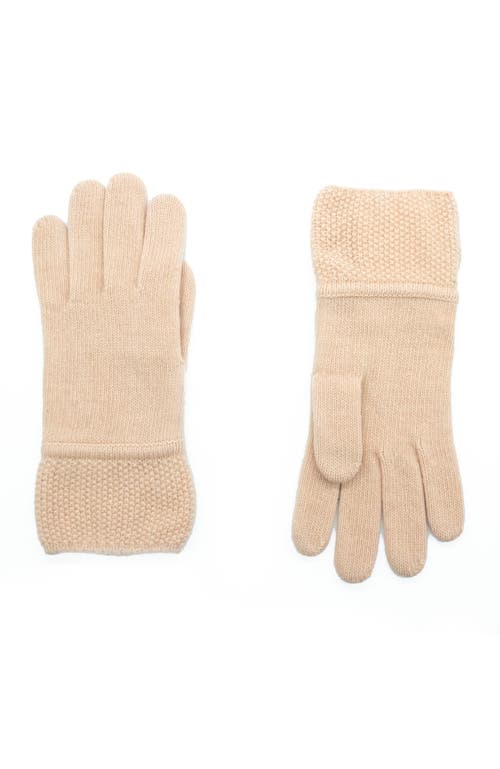 Portolano Cashmere Gloves With Stitched Cuff In Neutral