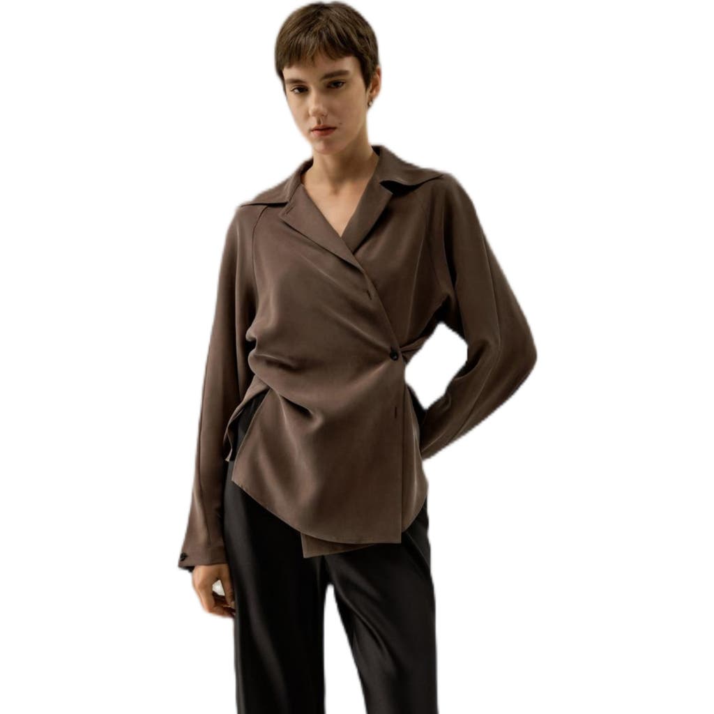 Lilysilk Multipositional Silk Shirt In Brown