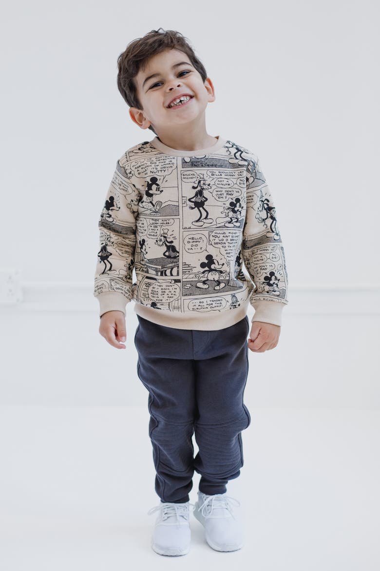 Mickey Mouse Fleece 2-Piece Sweatshirt and Pants Set, Alternate, color, Charcoal Mickey Mouse
