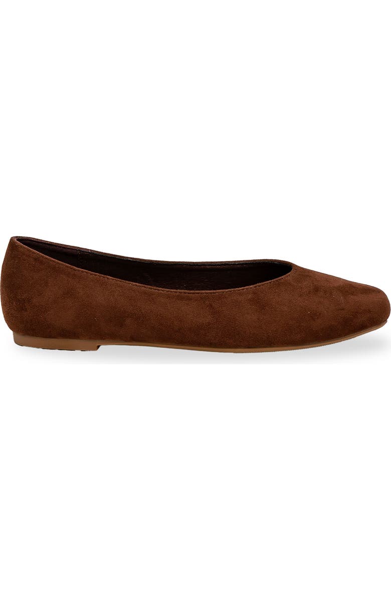 CHASE AND CHLOE Square Toe Ballet Flat, Alternate, color, Brown