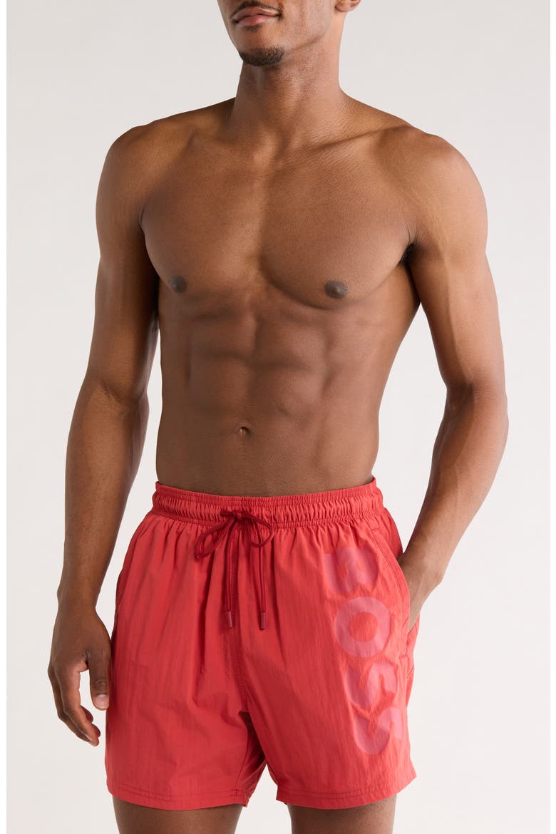 Squid Swim Trunks, Main, color, RED