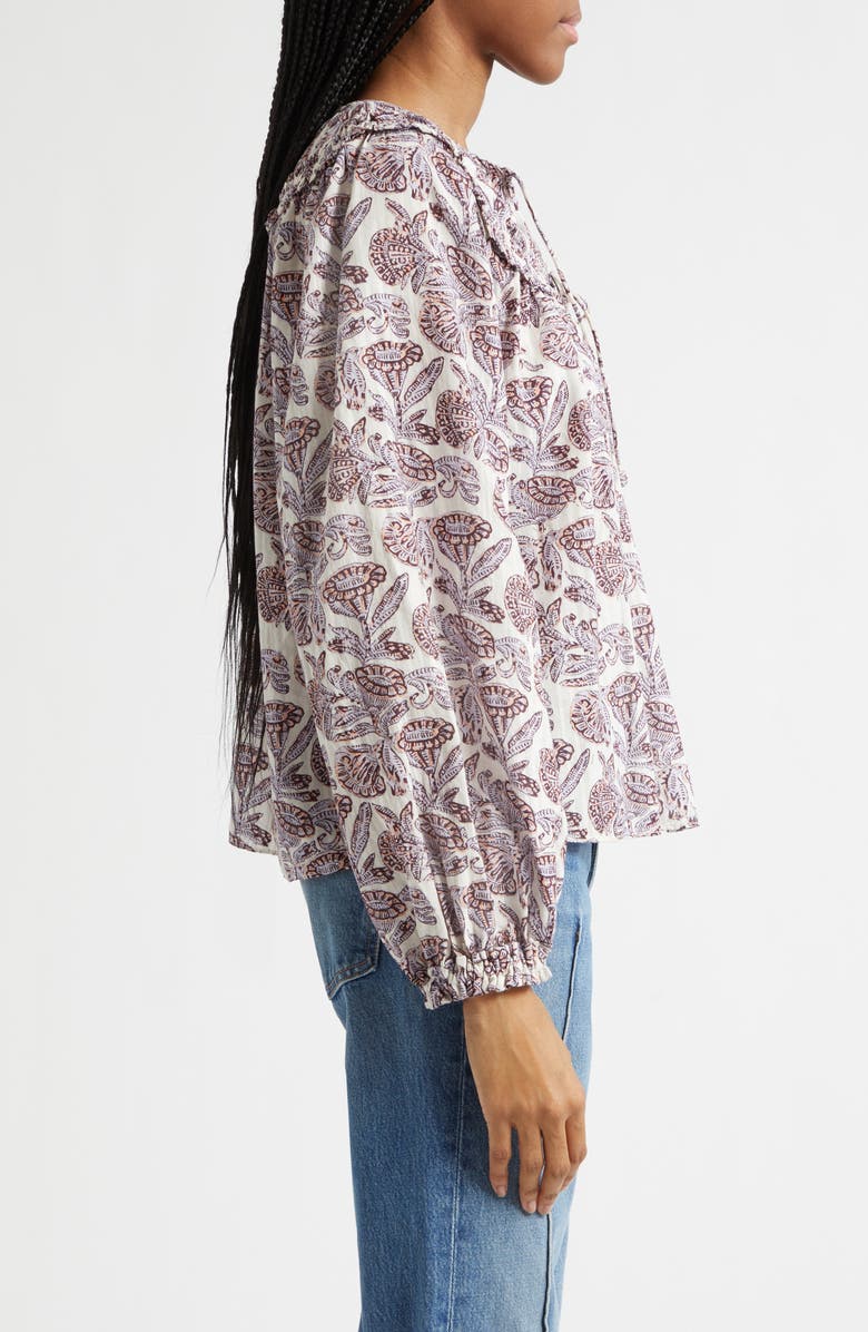 Ulla Johnson Florelle Silk Top, Alternate, color, Purple Meadow