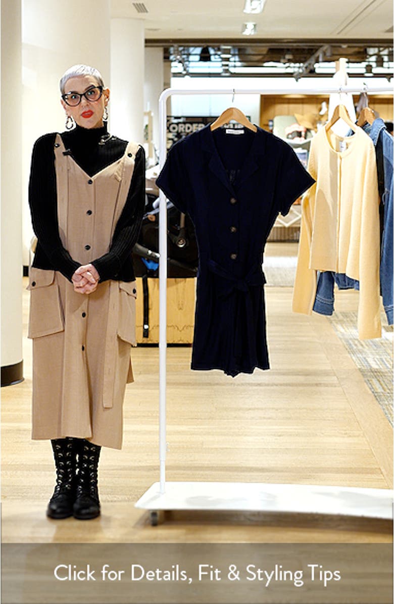 Sadler Linen Belted Romper, sales video thumbnail