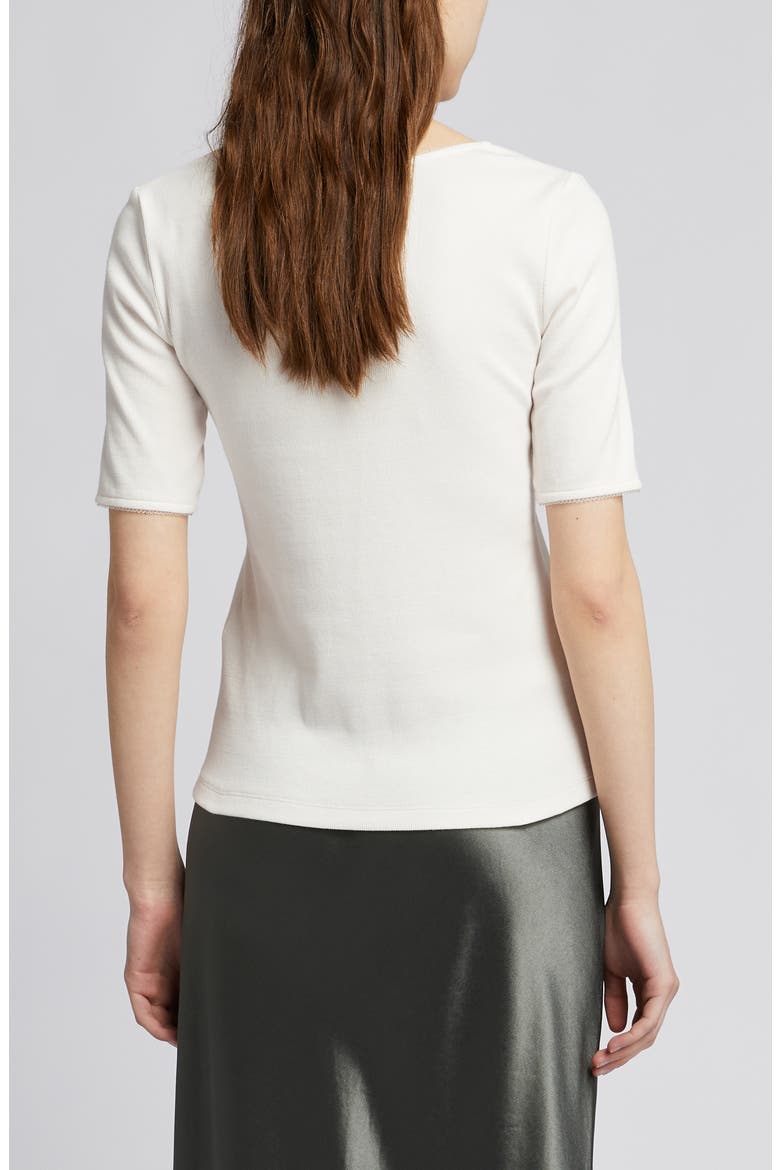 Taglio Scoop Neck Top, Alternate, color, WHITE