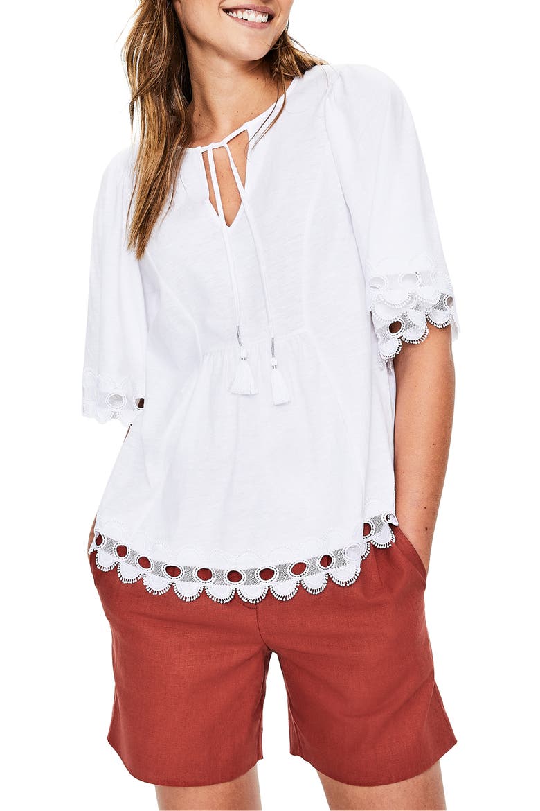 Ayla Jersey Top, Main, color, WHITE
