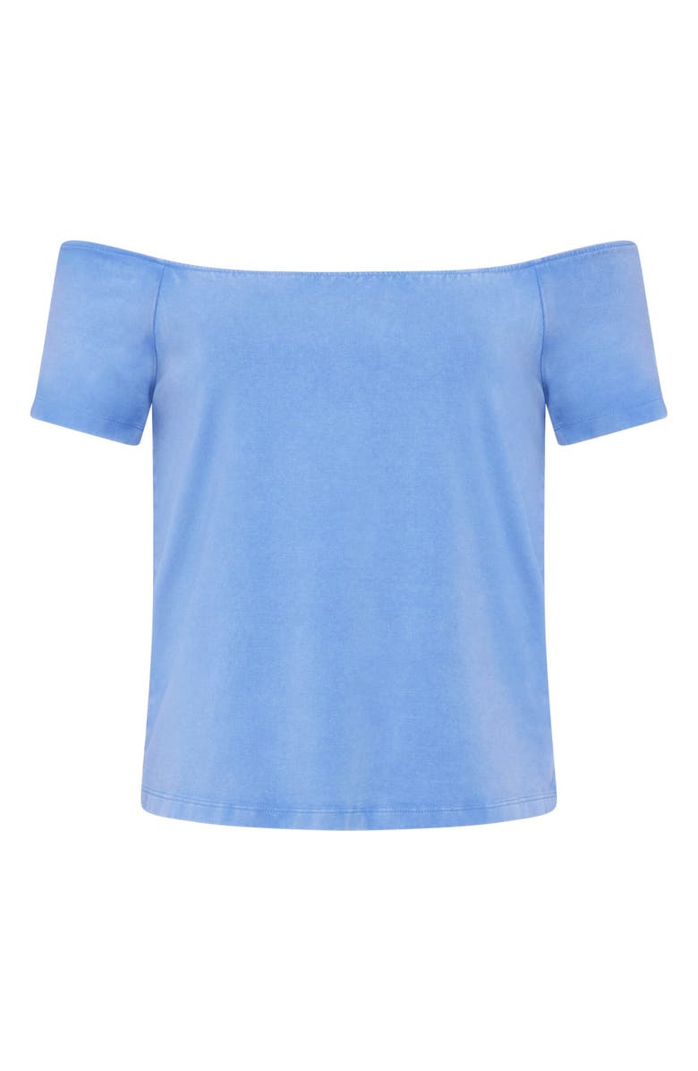 nuuds Ease Off the Shoulder Top, Alternate, color, Washed Harbor