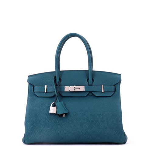 Birkin Handbag Green Swift with Palladium Hardware 25